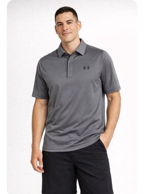 Under Armour Men's Polo Charcoal Graphite Gray  Polo Shirt Sz 3XL Big & Tall